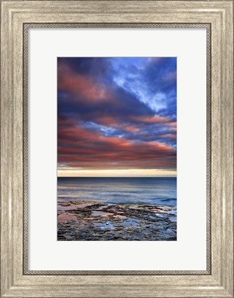 Framed Wisconsin Sunrise on shore of Lake Michigan Print