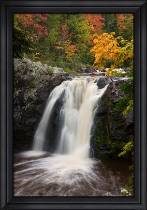 Framed WI, Pattison SP, Little Manitou Falls, Black River Print