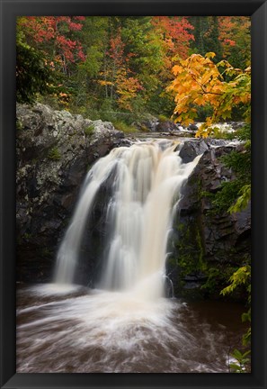 Framed WI, Pattison SP, Little Manitou Falls, Black River Print