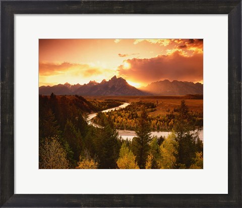 Framed Teton Range at Sunset, Grand Teton National Park, Wyoming Print