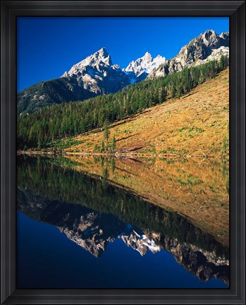Framed Cathedral group reflecting in String Lake, Grand Teton National Park, Wyoming Print