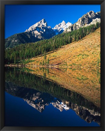 Framed Cathedral group reflecting in String Lake, Grand Teton National Park, Wyoming Print