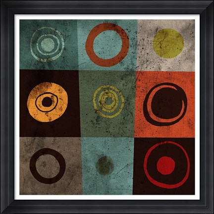 Framed Tiles Circles Print