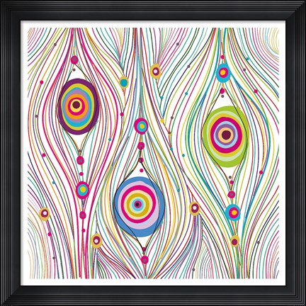 Framed Peacock Feathers Print