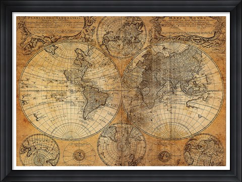 Framed Vintage Map Print