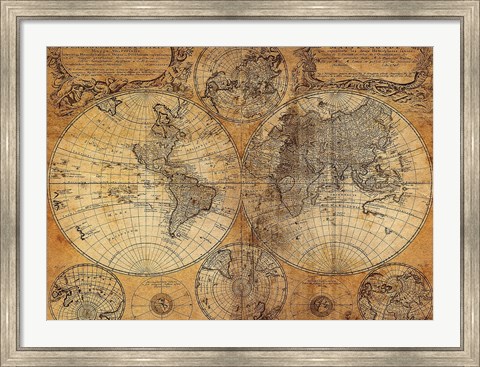 Framed Vintage Map Print