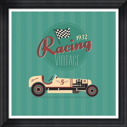 Framed Vintage Racing 2 Print