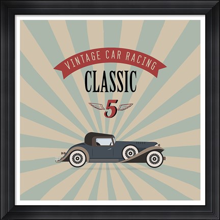 Framed Vintage Racing 4 Print