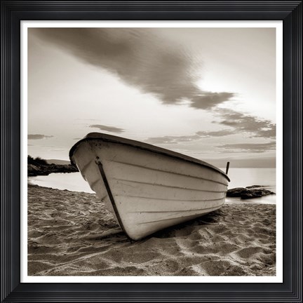 Framed Boat on the Beach Print