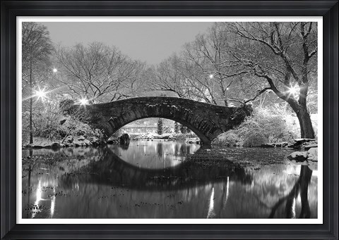 Framed Bridge in Winter Print