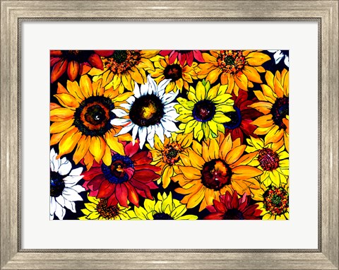Framed Sunflower Mix Print