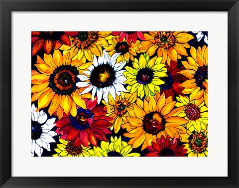 Framed Sunflower Mix Print