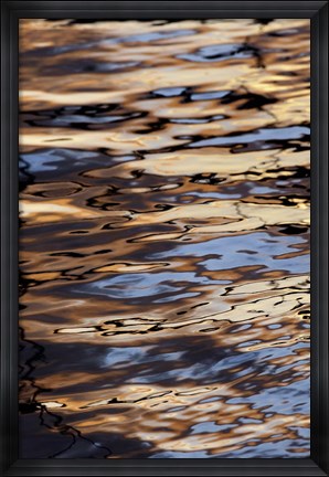 Framed Abstract sunrise reflection on water, Havana Harbor, Havana, Cuba Print