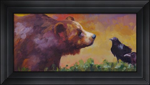 Framed Bear and Birds Print