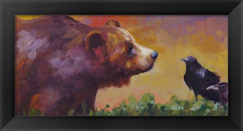 Framed Bear and Birds Print