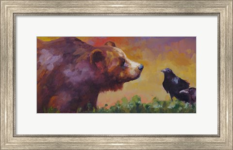 Framed Bear and Birds Print