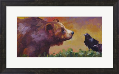 Framed Bear and Birds Print