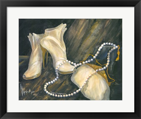 Framed Shoes and Necklace Print