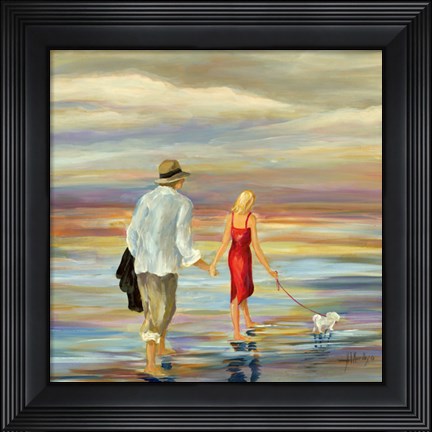 Framed Walking Down the Shore Print