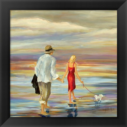 Framed Walking Down the Shore Print