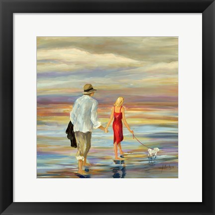 Framed Walking Down the Shore Print