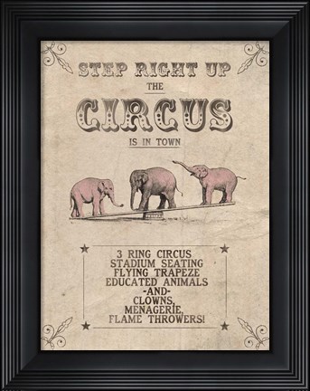 Framed Vintage Circus I Print