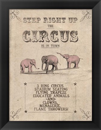 Framed Vintage Circus I Print