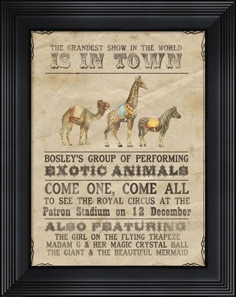 Framed Vintage Circus III Print