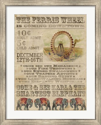 Framed Vintage Circus IV Print