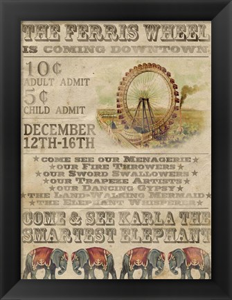 Framed Vintage Circus IV Print