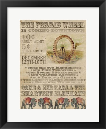 Framed Vintage Circus IV Print