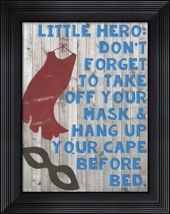 Framed Little Hero III Print