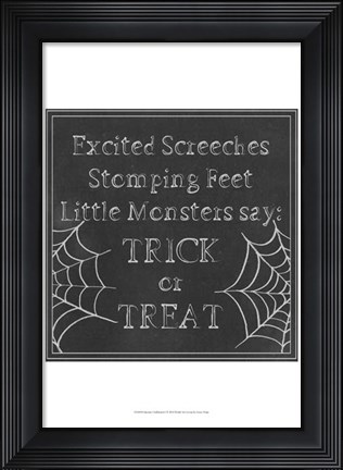 Framed Spooky Chalkboard I Print