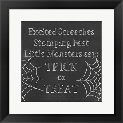 Framed Spooky Chalkboard I Print