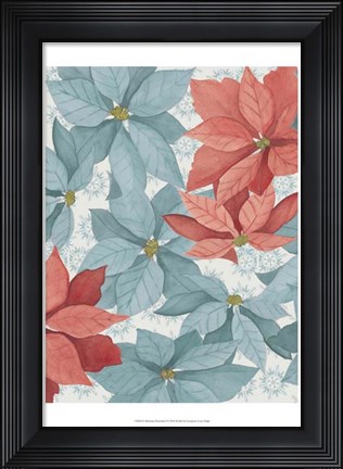 Framed Christmas Poinsettia I Print