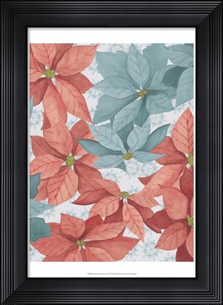 Framed Christmas Poinsettia II Print