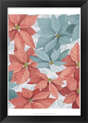 Framed Christmas Poinsettia II Print