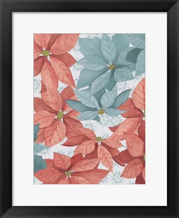 Framed Christmas Poinsettia II Print