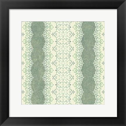 Framed Downton Stripe I Print