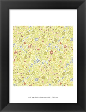 Framed Vintage Calico V Print