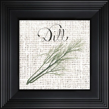 Framed Burlap Herbs III Print