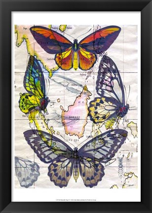 Framed Butterfly Map IV Print