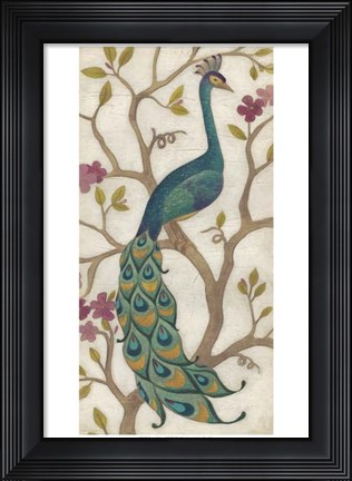 Framed Peacock Fresco I Print