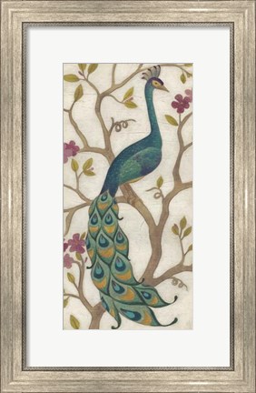 Framed Peacock Fresco I Print