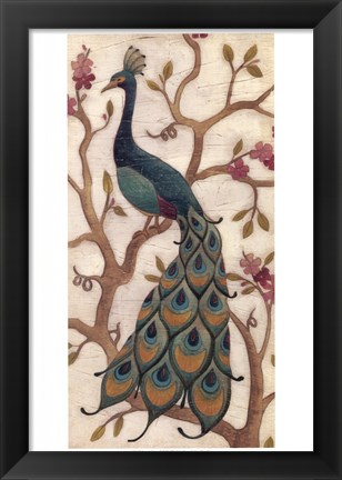 Framed Peacock Fresco II Print