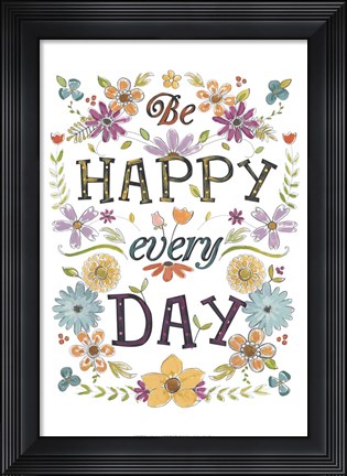 Framed Happy Sentiments II Print