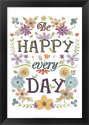 Framed Happy Sentiments II Print