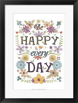 Framed Happy Sentiments II Print