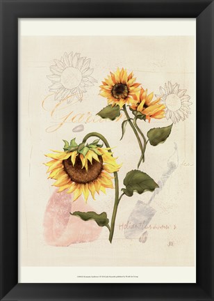 Framed Romantic Sunflower I Print