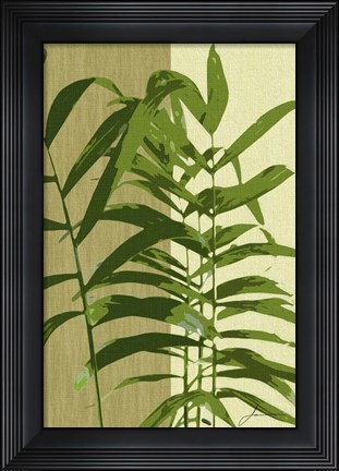 Framed Painted Contrast Leaves II Print